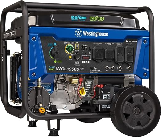 Portable Generator Gas and Propane Powered Dual Fuel for Outdoor